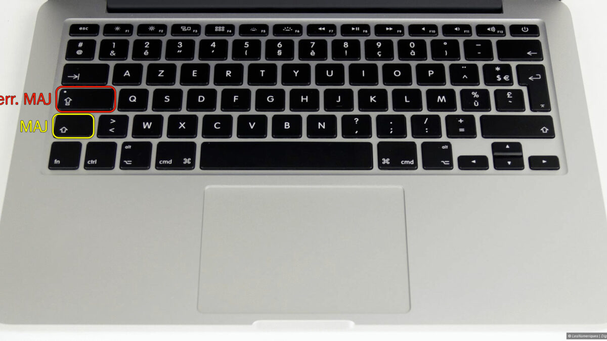 Où est la touche Maj sur un Mac ?