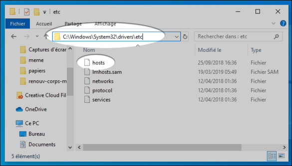 Où est le fichier host sous Windows 7 ?
