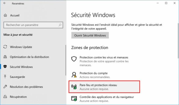 Où se trouve le Pare-feu sur Windows 7 ?