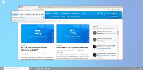 Où sont enregistrés les captures d'écran ?