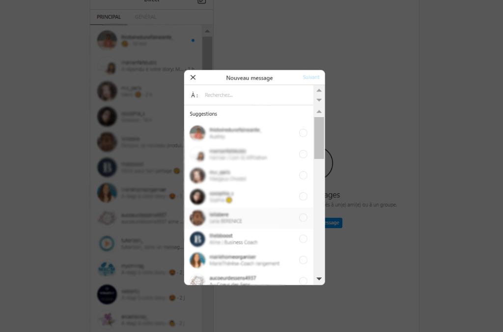 Où sont les messages privés sur Instagram ?