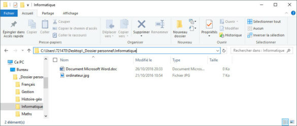 Où trouver l'extension d'un fichier ?
