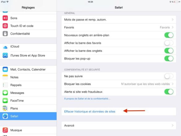 Pourquoi je ne peux pas effacer mon historique Safari ?
