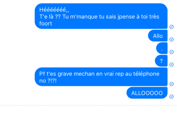 Pourquoi message bloqué ?