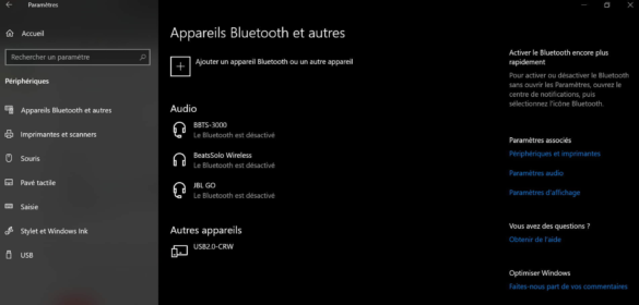 Pourquoi mon icône Bluetooth a disparu ?