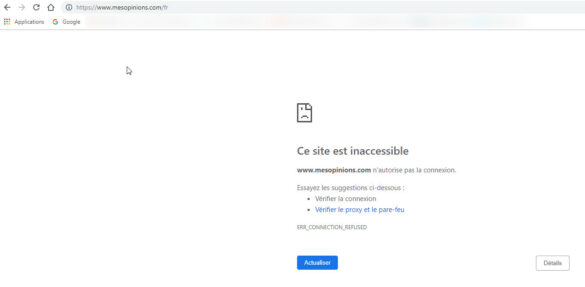 Pourquoi un site n'autorise pas la connexion ?