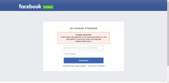 Quand quelqu'un desactive son compte Facebook ?