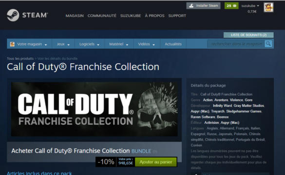 Quel est le jeu le plus cher de Steam ?