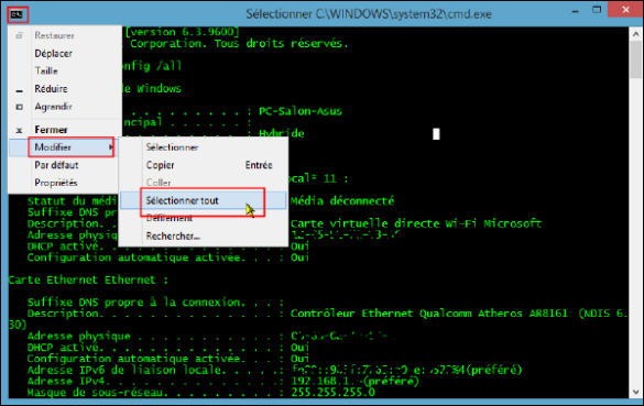 Quel est le rôle de la commande ipconfig all ?