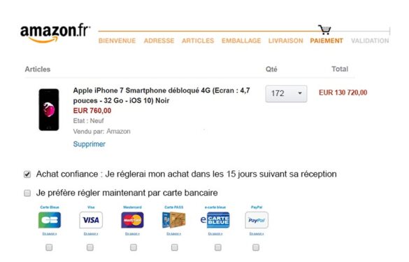 Quel mode de paiement sur Amazon ?