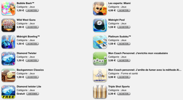 Quel sont les application pour iPhone ?