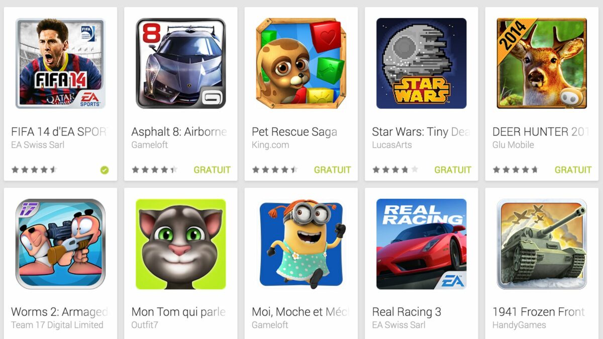 Quels sont les jeux gratuits sur Play Store ?