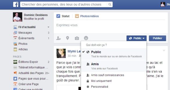Qui peut voir publication sur Facebook ?